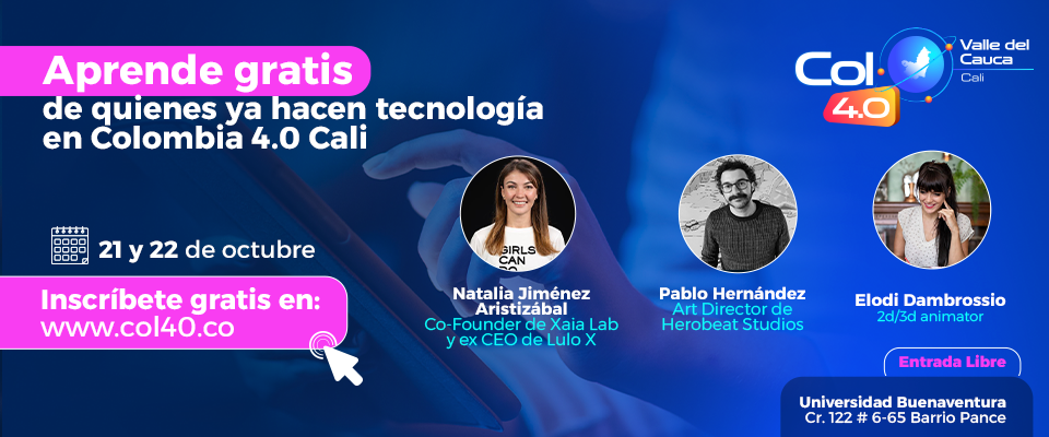 Imagen diseñada invitando a Colombia 4.0 Valle del Cauca