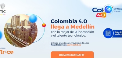 Imagen diseñada invitando a Colombia 4.0 en Medellín