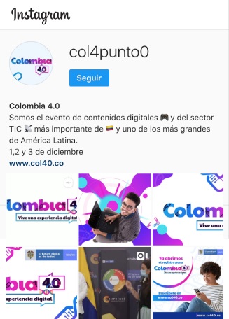 cuenta de Instragram Colombia 4.0